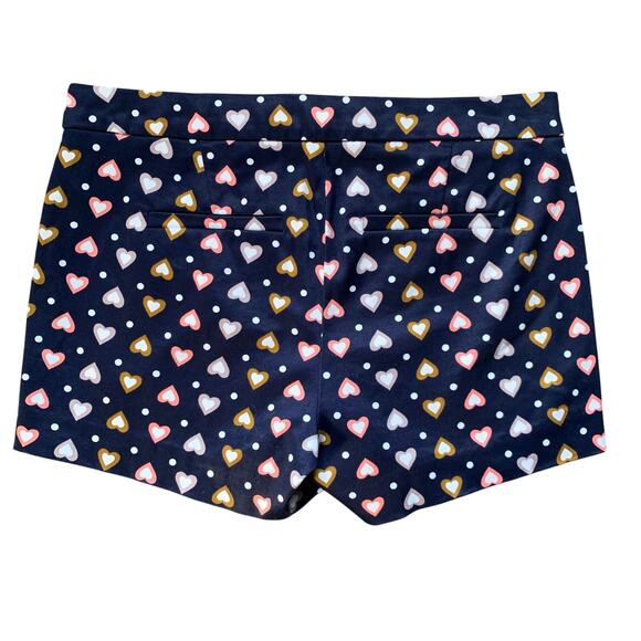 J. Crew Navy Blue Multicolor Heart Polka Dot Shorts Size 0 - Picture 5 of 6